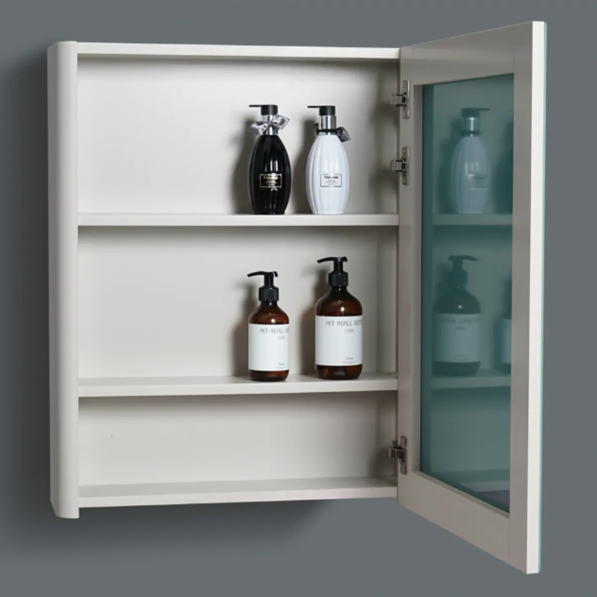 Aalto PVC Mirror Cabinet 580mm (4 Colours) - view 5
